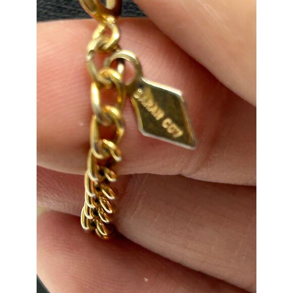 Vintage Sarah Cov Gold Tone Bow Tie Necklace - Picture 4 of 8